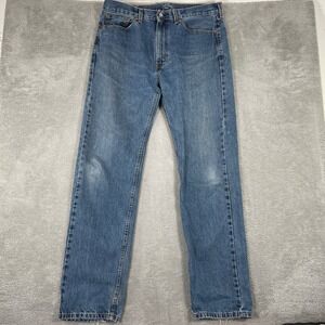 Levis 505 Straight Leg Jeans Mens 36x36 Blue Denim Classic Fit